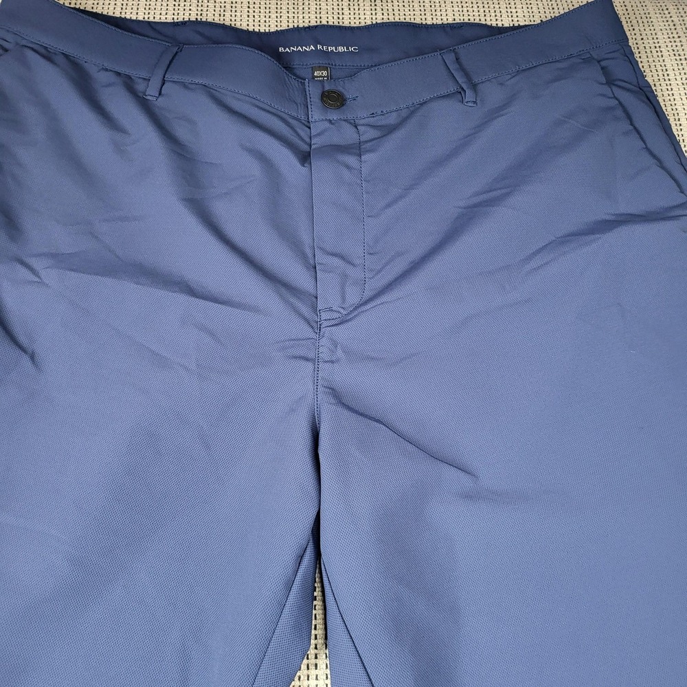 Banana Republic Pants Mens 40x30 Blue Chino Regular Fit Microfiber Casual Office